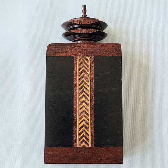 California Design Stephen Paulsen Cocobolo Rosewood Signed Folk Art Stash Box OG - Picture 1 of 16